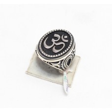 Mens Om Band Ring Silver Sterling 925 Persian Turkish Sultan Unisex Men Jewelry Handmade Hand Engraved D923 